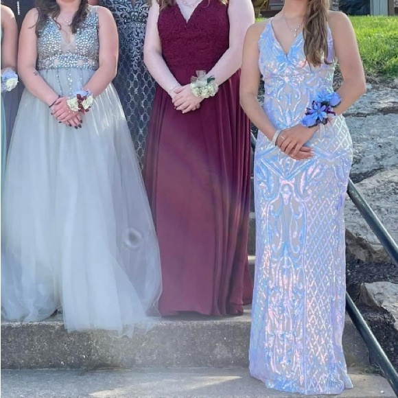 multicolor/white long shiny dress - Picture 4 of 8